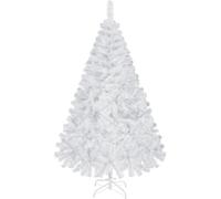 Yaheetech 5ft/154cm Artificial Christmas Tree Bushy, Spruce PVC Xmas Tree with 598 Tips and Foldable Metal Stand for Home/Office Holiday Decoration Indoor & Outdoor, White