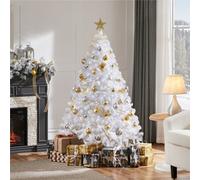 Yaheetech 5Ft Spruce Artificial Christmas Tree With Foldable Stand White