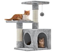 Yaheetech 69cm Cat Tree Tower w/2 Sisal Scratching Posts Basic Cat Climbing Tree for Indoor Small Cats, Light Grey