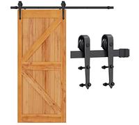Yaheetech 6FT Sliding Barn Wood Door Hardware Closet Kit Set Steel Sliding Door Track Hardware Kit Black