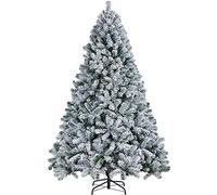 Yaheetech 7.5ft Christmas Tree Snow Flocked Artificial Tree Holiday Decorative with Foldable Stand 1284 Tips
