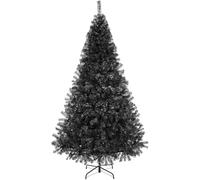 Yaheetech 7ft Artificial Christmas Tree Hinged Spruce Xmas Pine Tree with Foldable Stand Holiday Decorations Indoor/Outdoor,Black