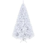 Yaheetech 7ft Hinged Spruce Christmas Tree, Unlit Tree, White