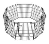 Yaheetech 8-Panel Foldable Metal Dog Playpen for Small Dogs/Puppies, Portable Pet Exercise Pen Indoor/Outdoor Use as Fence/Crate for Small Animals (76cm H, Black)