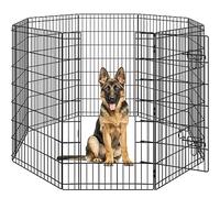 Yaheetech 8 Panel Metal Dog Playpen for Small Animals/Puppy/Cat/Rabbit Foldable Pet Exercise Pen/Fence/Enclosure Ideal for Indoor/Outdoor/Garden/Yard (107cm H, Black)