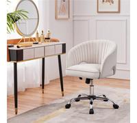 Yaheetech Accent Armchair With Tufted Barrel - Cream / Velvet