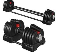 Yaheetech Adjustable Dumbbell Set - 2 in 1 Dumbbell Weights, 40KG, Free Weights for Men/Women, Home Gym Strength Training Equipment
