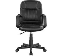 Yaheetech Adjustable Faux Leather Swivel Office Chair With Armrests - Black