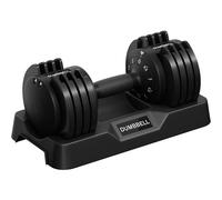 Yaheetech Adjustable Single Dumbbell, 12KG 5-in-1 Quick-Adjust Dumbbell, Space-Saving with Non-Slip Handle and Base for Home Gym Workout Strength Training Full Bodybuilding