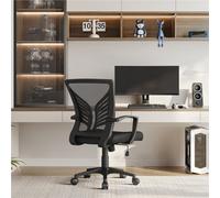 Yaheetech Adjustable Swivel Office Chair With Lumbar Support - Black