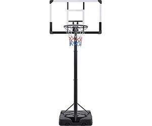 Yaheetech Basketball Hoop Net Set 10ft Height Adjustable Basketball Backboard Stand System 2.28M-3.03M with 2 Wheels & 44 Inch Backboard for Teens, Youth & Adults