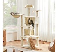 Yaheetech Beige 144.5Cm Cat Tree Tower With Condos & Scratching Posts & Platforms