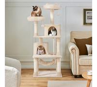 Yaheetech Beige 158Cm Multi Level Cat Tree Large Cat Tower W/condo And Hammock