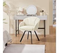 Yaheetech Beige Flower Shaped Velvet Accent Chair With Removable Seat Cushion