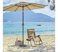 Yaheetech Beige Outdoor Foldable Zero Gravity Chair With Sunshade