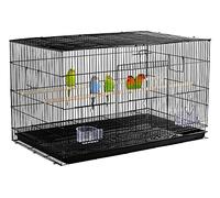 Yaheetech Large Bird Cage Wide Flight Cage Pet Bird Breeding Cage for Small Birds Budgies/Parrots/Cockatiels/Parakeets/Conures/Lovebirds Black