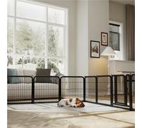 Yaheetech Black 12 Panel Dog Pen Metal Pet Playpen 60X60Cm