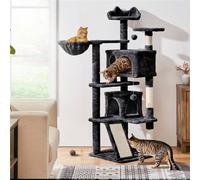 Yaheetech Black 144.5Cm Cat Tree Tower With Condos & Dangling Balls & Platforms