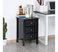 Modern Bedside Tables with 3 Drawers - Black