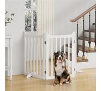 Yaheetech Black 3 Panel Dog Pen Wood Freestanding Pet Playpen 50X90Cm