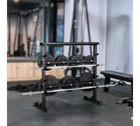 Yaheetech Black 3 Tier Dumbbell Barbell Rack For Home Gym