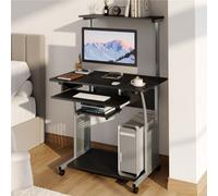 Yaheetech Black 3 Tiers Computer Desk With Printer Shelf