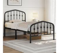 Yaheetech Black 3Ft Single Metal Bed Frame With Arched Headboard And Footboard