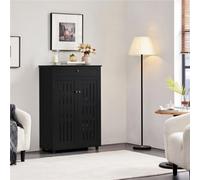 Yaheetech Black 5 Tier Adjustable Shoe Storage Cabinet With 1 Drawer