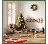 Yaheetech Black 50 Cm Tall 8-Panel Foldable Dog Playpen Panels With Door