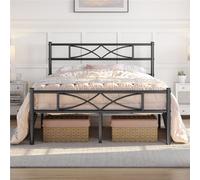 Yaheetech Black 5Ft King Metal Bed Frame With Curved Design Headboard And Footboard