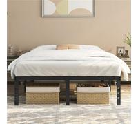 Yaheetech Black 5Ft King Metal Bed Frame With Heavy Duty Steel Slat Support, 36.5Cm