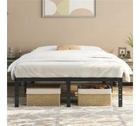 Yaheetech Black 5Ft King Metal Bed Frame With Heavy Duty Steel Slat Support, 41.5 Cm
