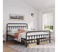 Yaheetech Vintage Metal Bed Frame - Black / 152cm