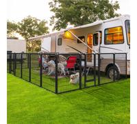 Yaheetech Black 6 Panel Dog Pen Metal Pet Playpen 80X100Cm