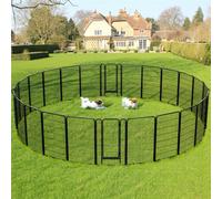 Yaheetech Black 6 Panels Solid Metal Pet Playpen For Dogs 71X120Cm