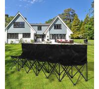 Yaheetech Black 6 Seats Portable Folding Bench With Carry Bag