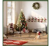 Yaheetech Black 60 Cm Tall 8-Panel Foldable Dog Playpen Panels With Door
