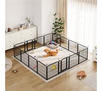 Yaheetech Black 60Cm Tall 8 Pieces Foldable Dog Playpen Panels With Door