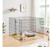 Yaheetech Black 8 Panel Dog Pen Foldable Metal Pet Playpen 61X92Cm