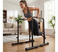 Yaheetech Black Adjustable Dip Bar Stand For Tricep Dips