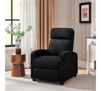 Yaheetech Black Adjustable Modern Boucle Recliner Chair With Pocket Springs