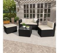 Yaheetech Black/beige 5 Pieces Rattan Patio Furniture Set With Cushions