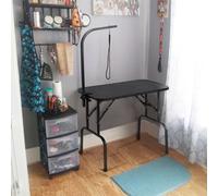 Yaheetech Black Foldable Pet Grooming Table W/loop Height Adjustable Arm Folding Legs