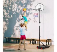 Yaheetech Black Height-Adjustable Portable Basketball Hoop With Wheels