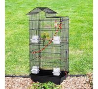 Yaheetech Black Large Roof Top Metal Bird Cage W/ Swing And Ladder