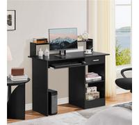 Yaheetech Black Office Computer Desk With Keyboard Tray