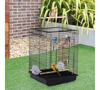 Yaheetech Black Open Top Metal Bird Cage W/ Open Play Top