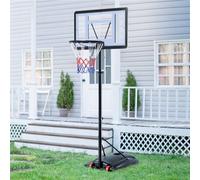 Yaheetech Black Portable Basketball Hoop With Adjustable Height