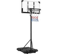 Yaheetech Black Portable Basketball System With Adjustable Height Pole And Wheels 71.6Cml X 45.7Cmw