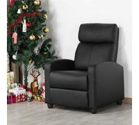 Yaheetech Black Pu Leather Recliner Chair With Pocket